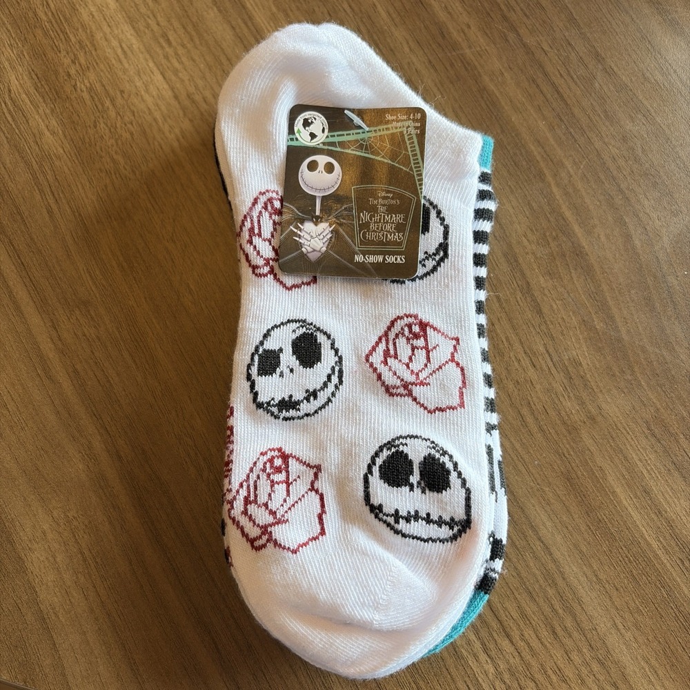 Disney Nightmare Before Christmas No Show Socks - 3 Pairs - Size 4-10 - NEW